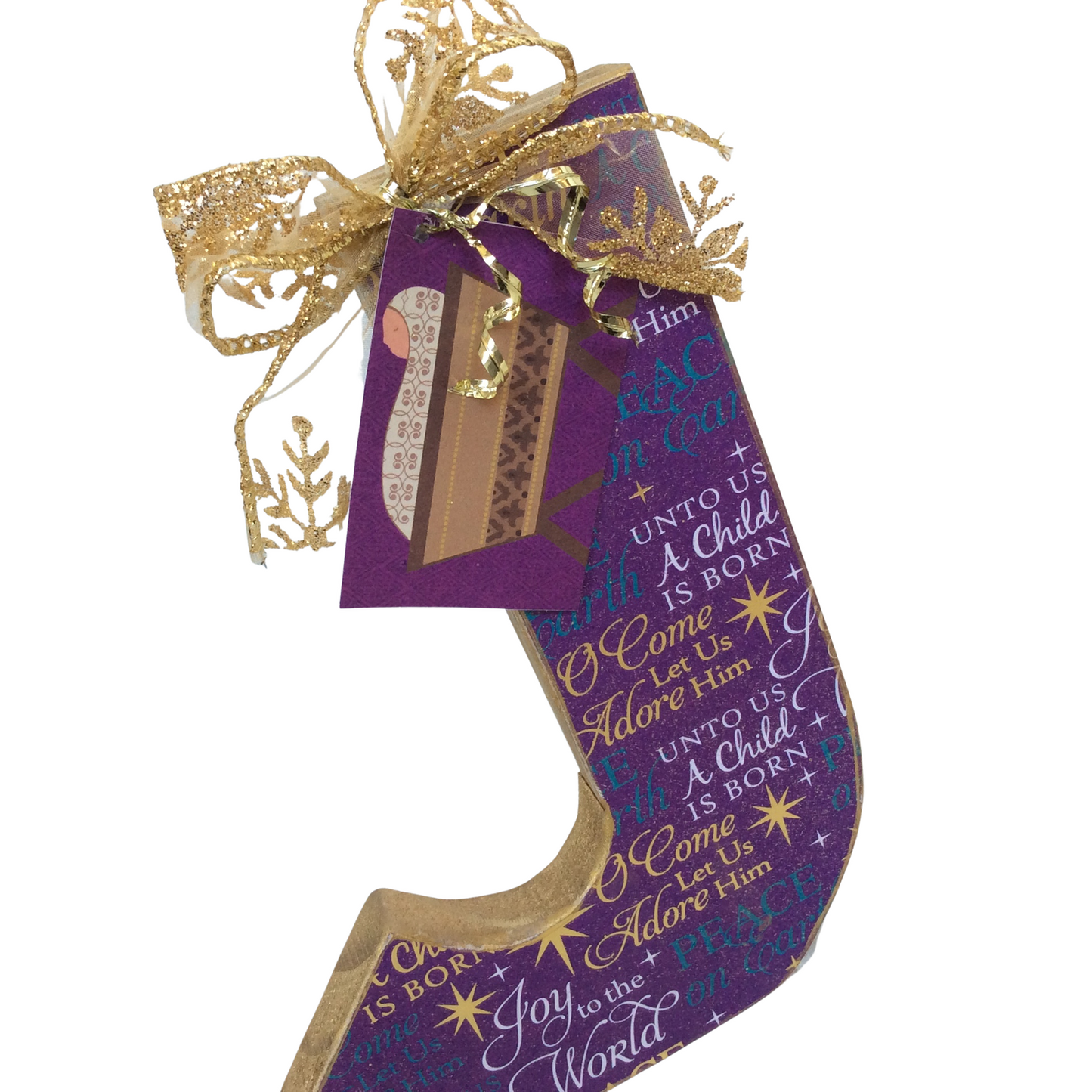 AGD Christmas Decor - Jewel Nativity Chunky Joy Letters Tabletop Sign