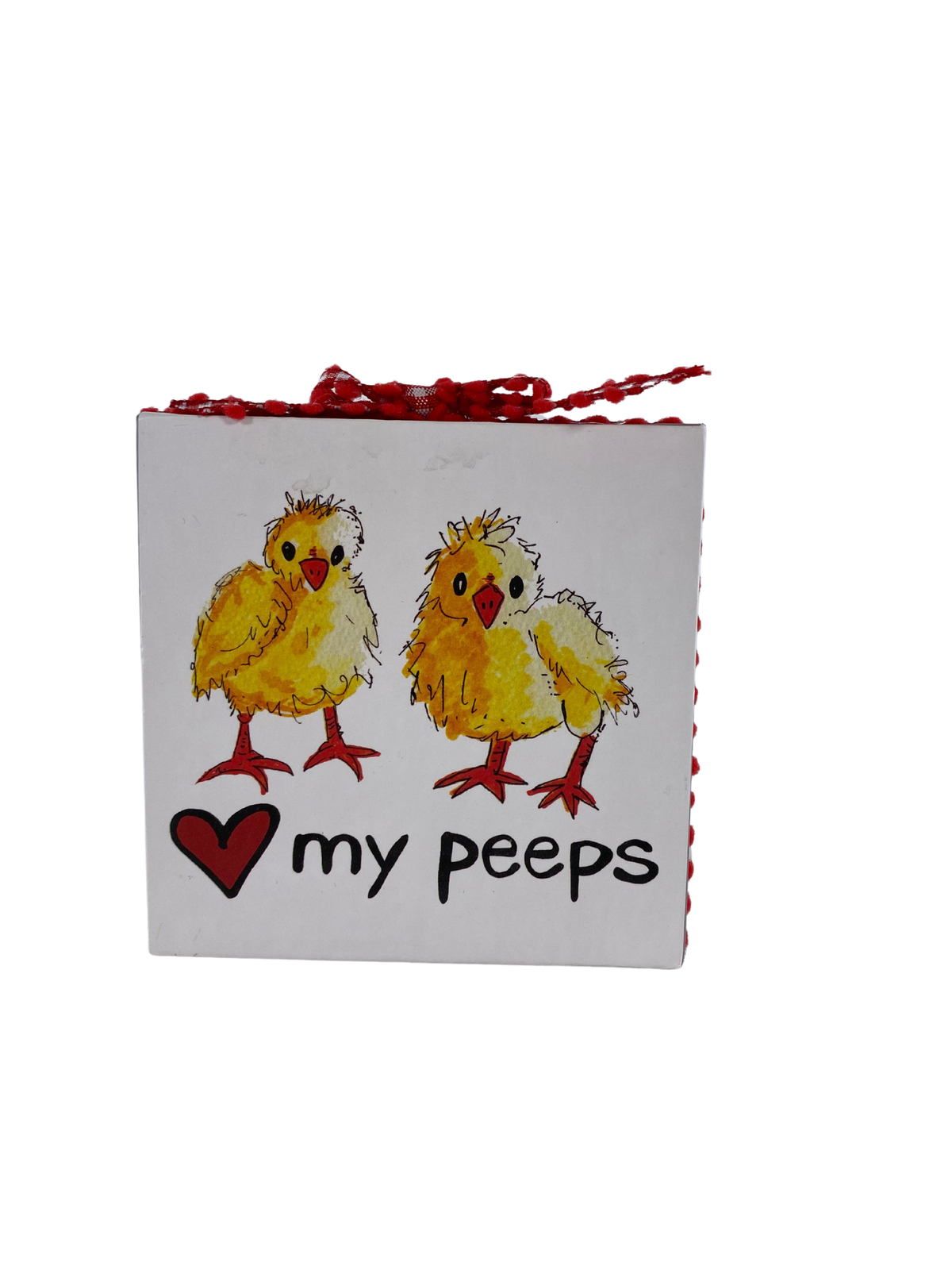AGD Easter Decor - Heart (Love) My Peeps Chick Block Sign