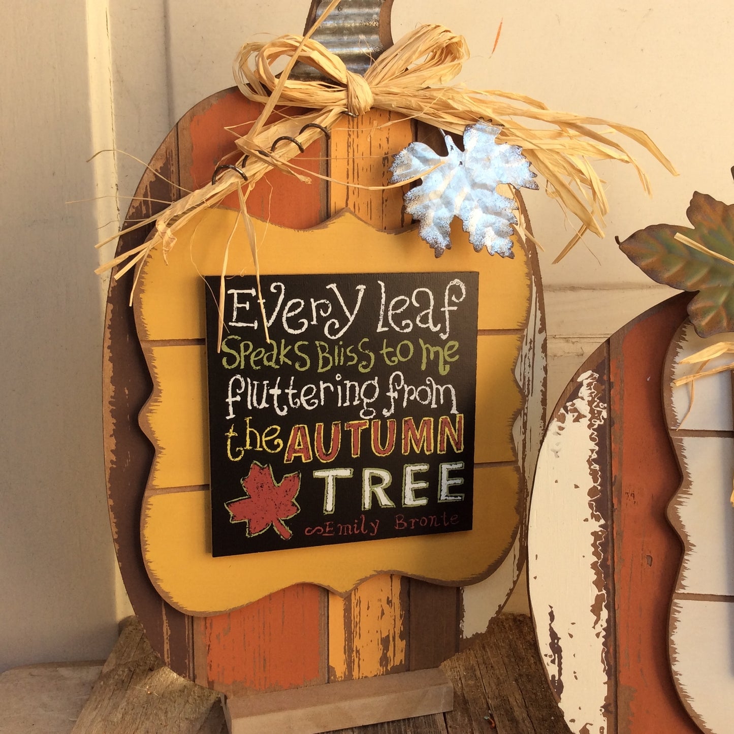 AG Designs Fall Decor - Slat Pallet Pumpkins 2pc Set - Home Sweet Harvest