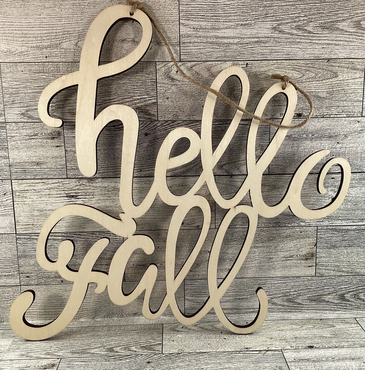 HL Fall Craft Supply - NEW Hello Fall DIY Wood Die Cut Wall Sign 4pc Set