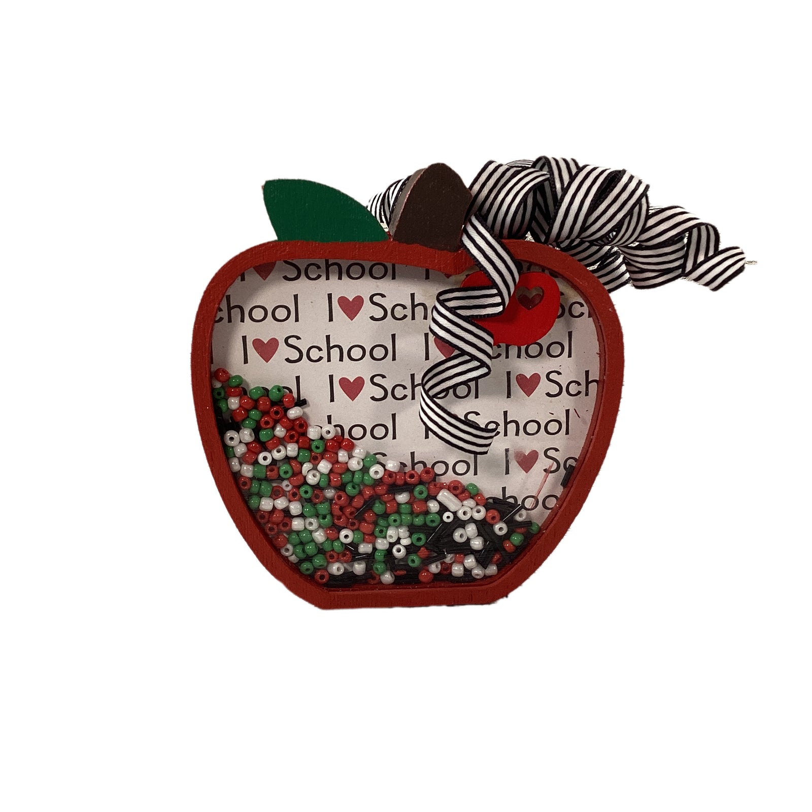 AGD Fall Decor - Teacher I Love School Chunky Wood Shaker Sitter