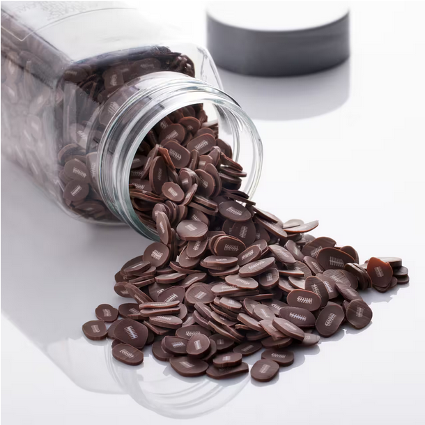 Craft Supply - Polyester Clay Slice Glitter Football 34 grams 1.2oz. Jar