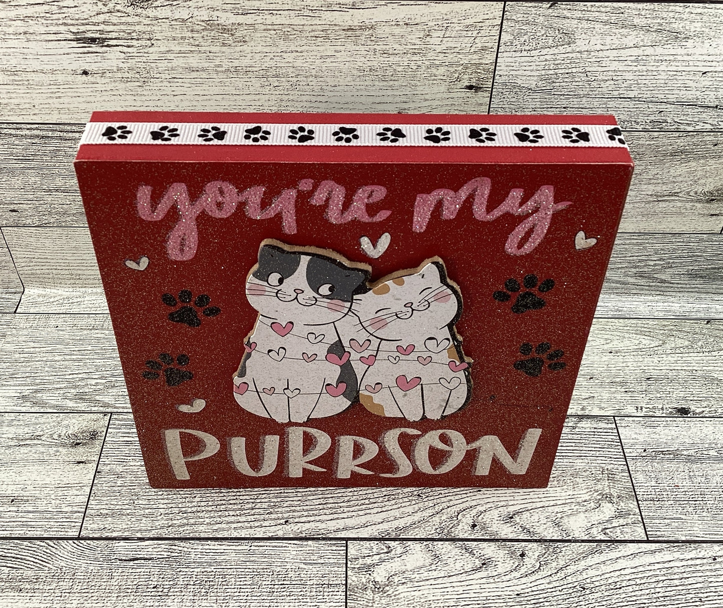 AGD Valentines Decor - You're My Purrson Cat Kitten Tabletop Decor