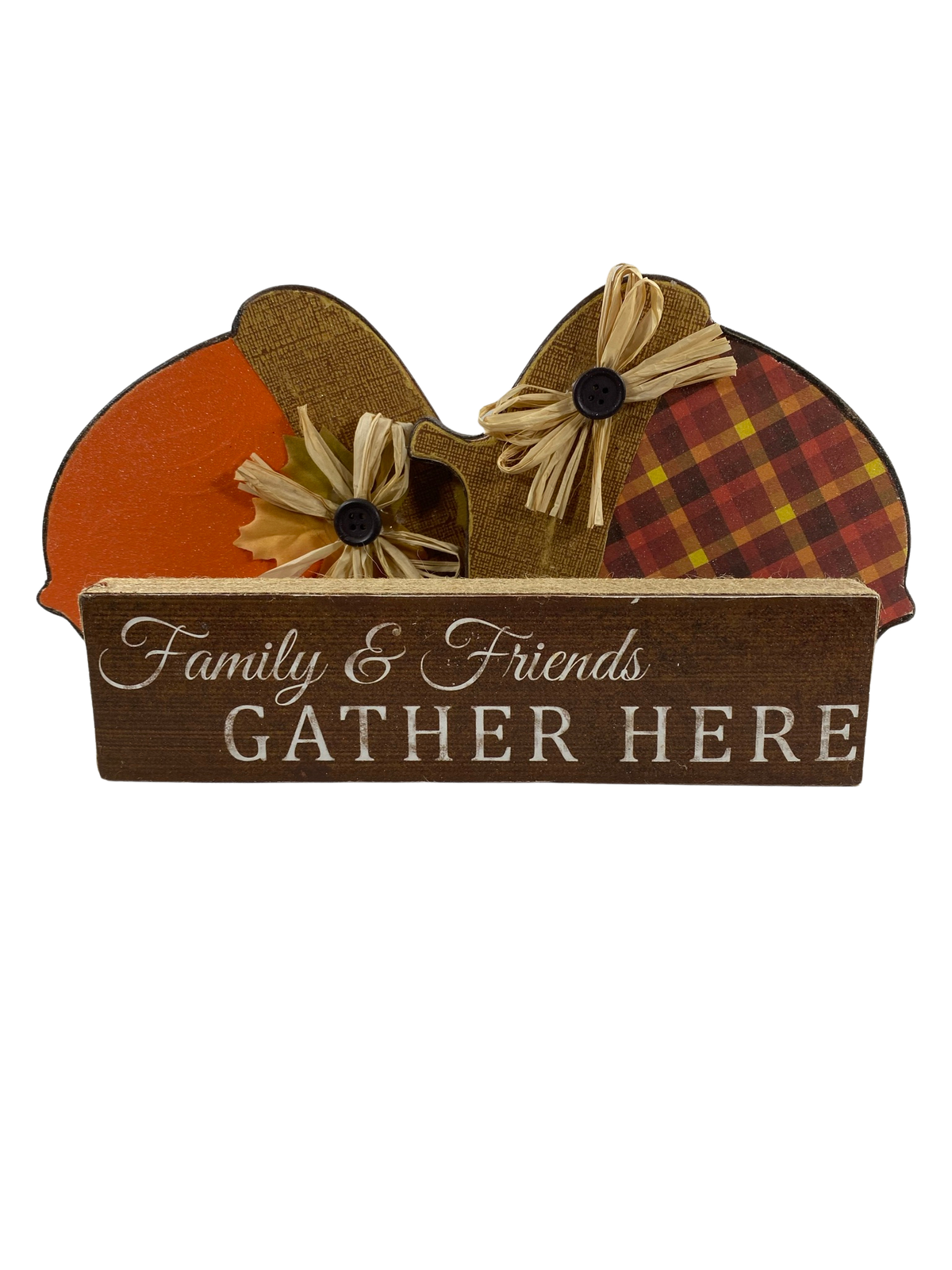 AGD Fall Decor - Friends Family Reversible Chunky Acorn Sitters 3pc Set