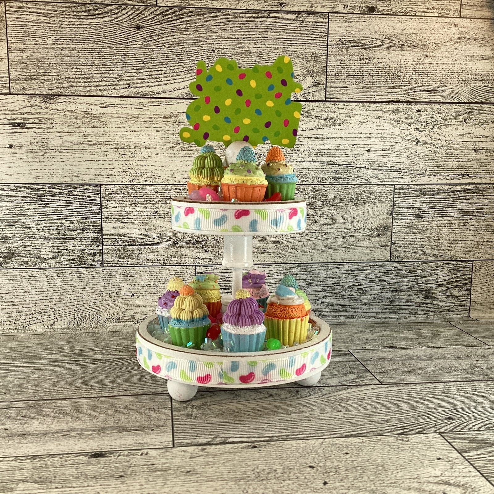 AGD Easter Decor - Small Miniature Cupcake Tier Tray Display