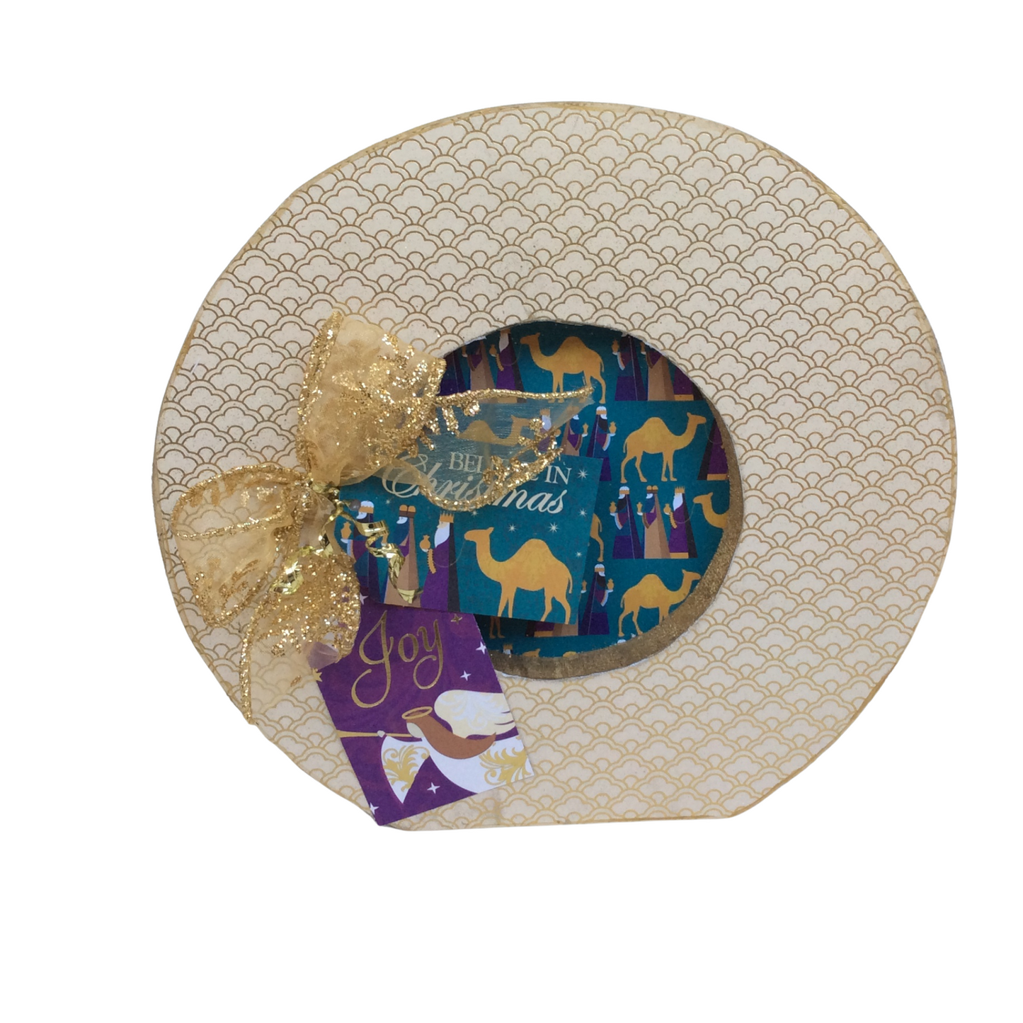 AGD Christmas Decor - Jewel Nativity Chunky Joy Letters Tabletop Sign