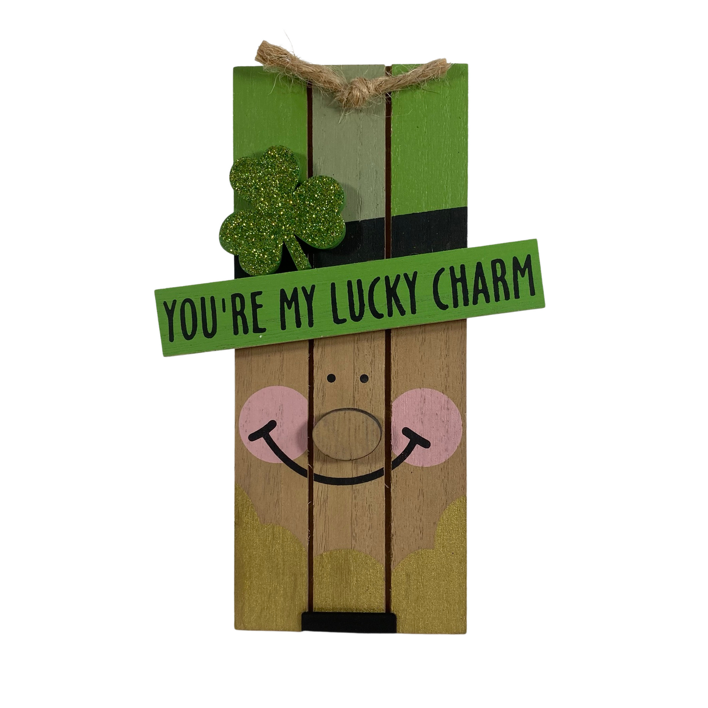 AGD St Patrick's Decor - Leprechaun Lucky Charm Tiered Tray Sign