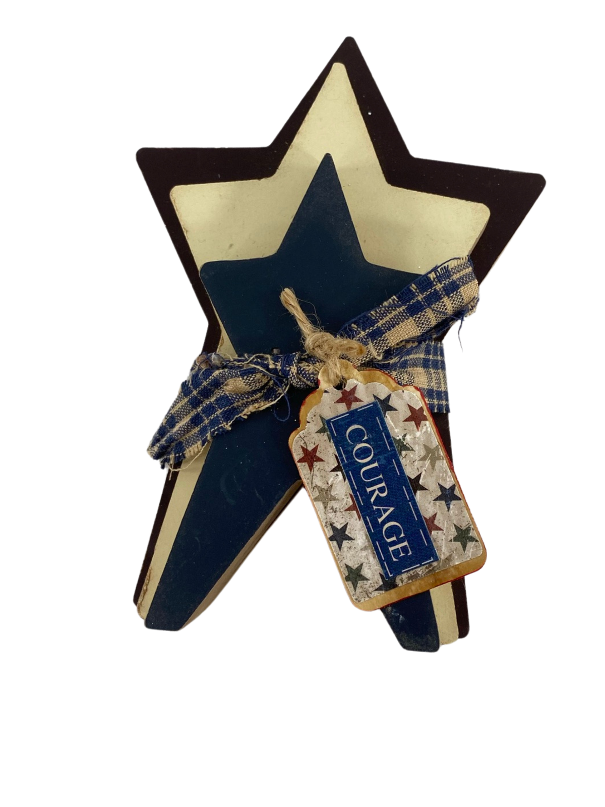 AGD Patriotic Decor - Courage Prim Stars Tiered Tray