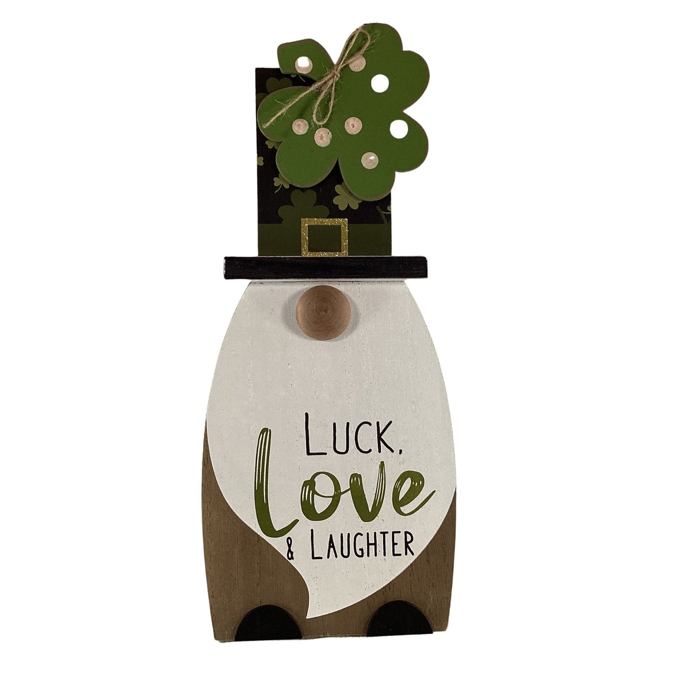 AGD St Patricks Decor - Irish Leprechaun Gnome Easel back Signs 4pc