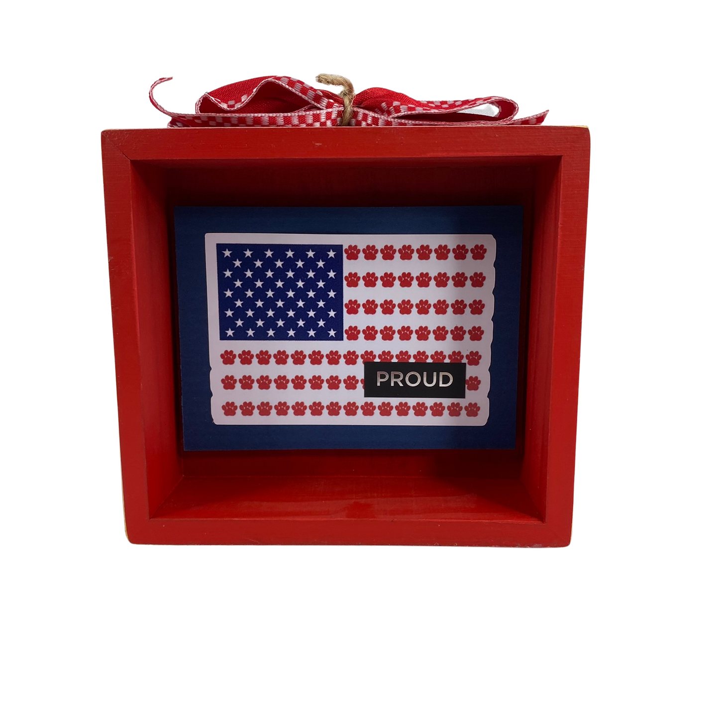 AGD Patriotic Decor - Dog Cat Pet Paws Double-Sided Box Sign