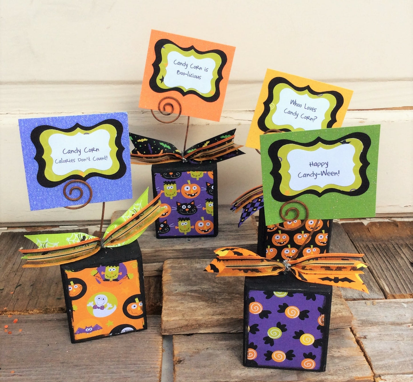 AG Designs Halloween Decor - Fun Candy Corn Sayings 4pc Set #8417