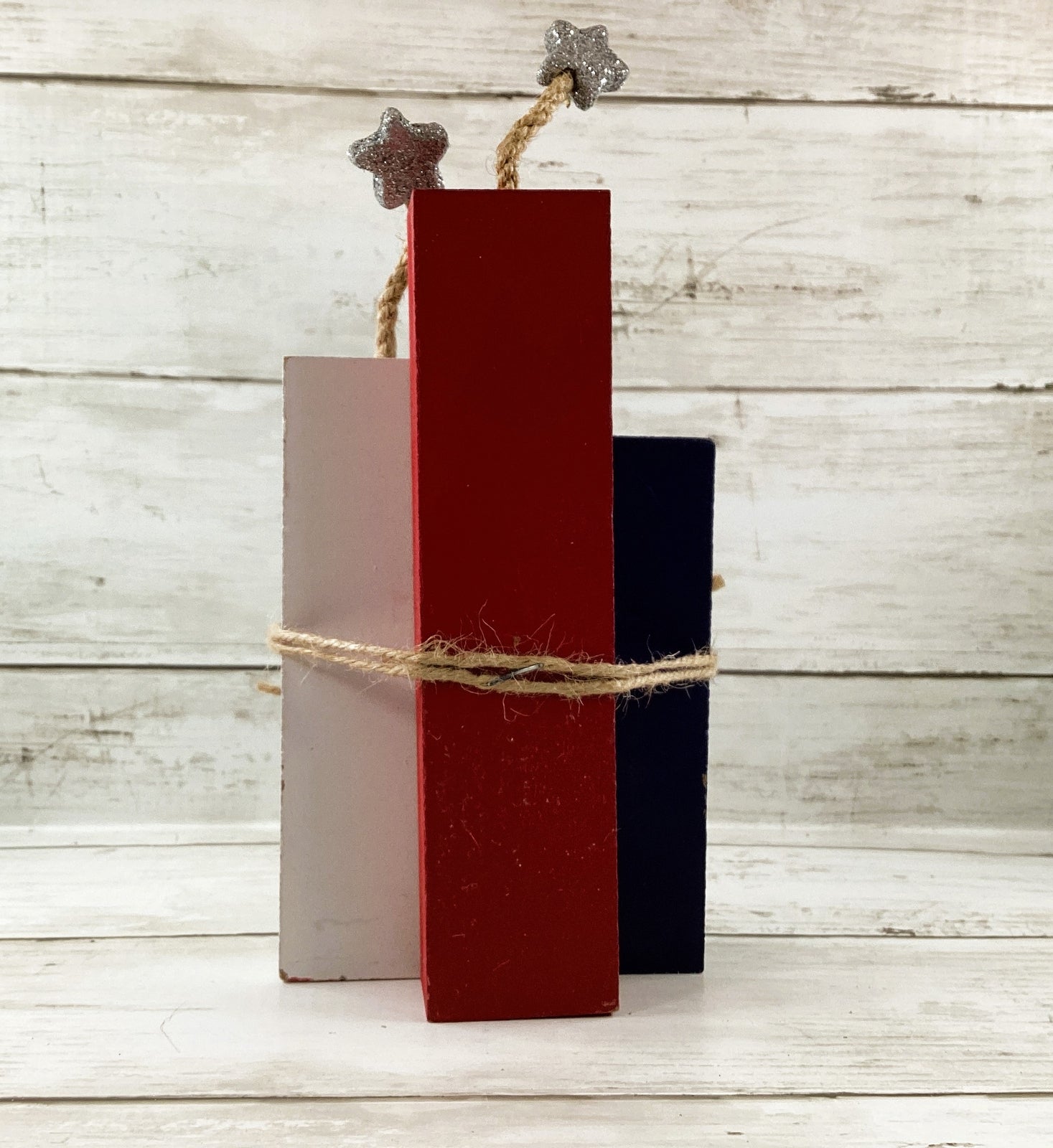 AGD Patriotic Decor - July 4th Chunky Wood Show Me Firecracker Block Sign