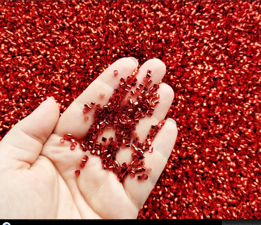 AGD Craft Supply -Crispy Bingsu Straw Beads Tube Confetti 25g Red