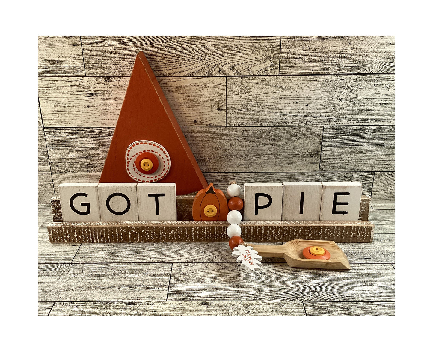 AGD Fall Decor - Pumpkin Pie Got Pie Tile Sign Spoon Garland 3pc Set