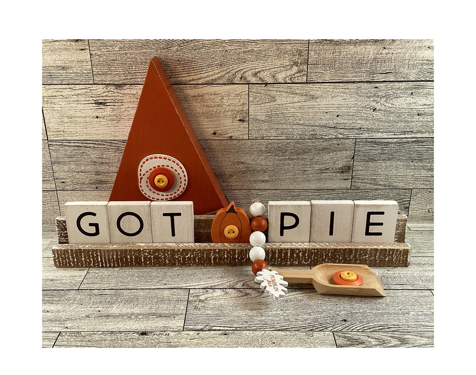 AGD Fall Decor - Pumpkin Pie Got Pie Tile Sign Spoon Garland 3pc Set
