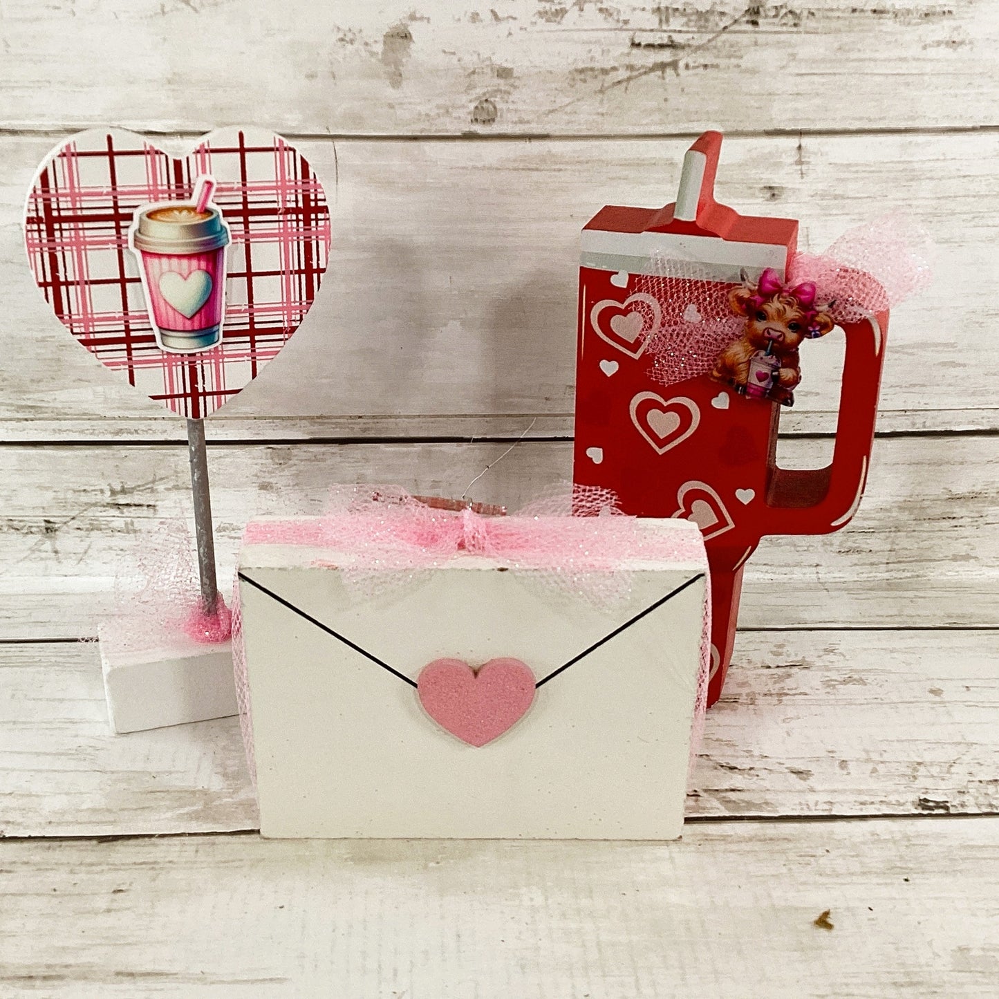 AGD Valentines Decor - Love You a Latte Coffee Cup Tier Tray 3pc