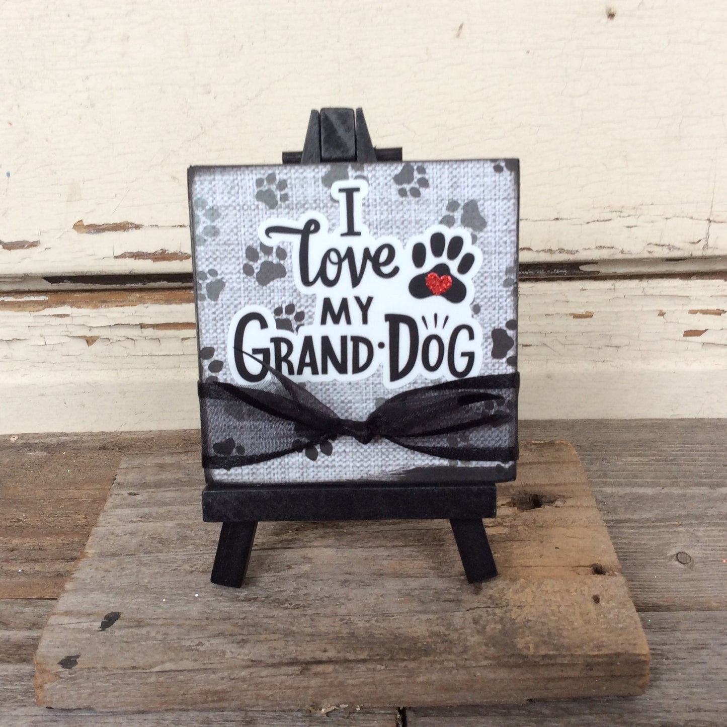 AGD Pet Gift - I Love My Grand Dog Easel Display
