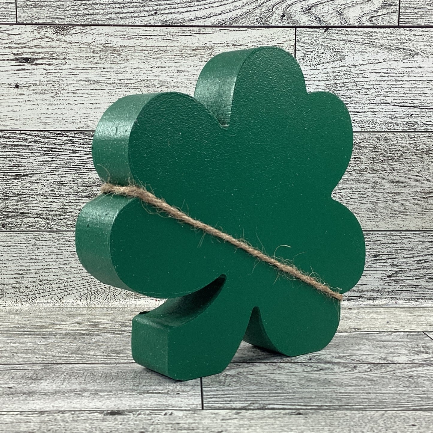 AGD Saint Patrick Decor - Irish Gnome Chunky Wood Shamrock Sitter