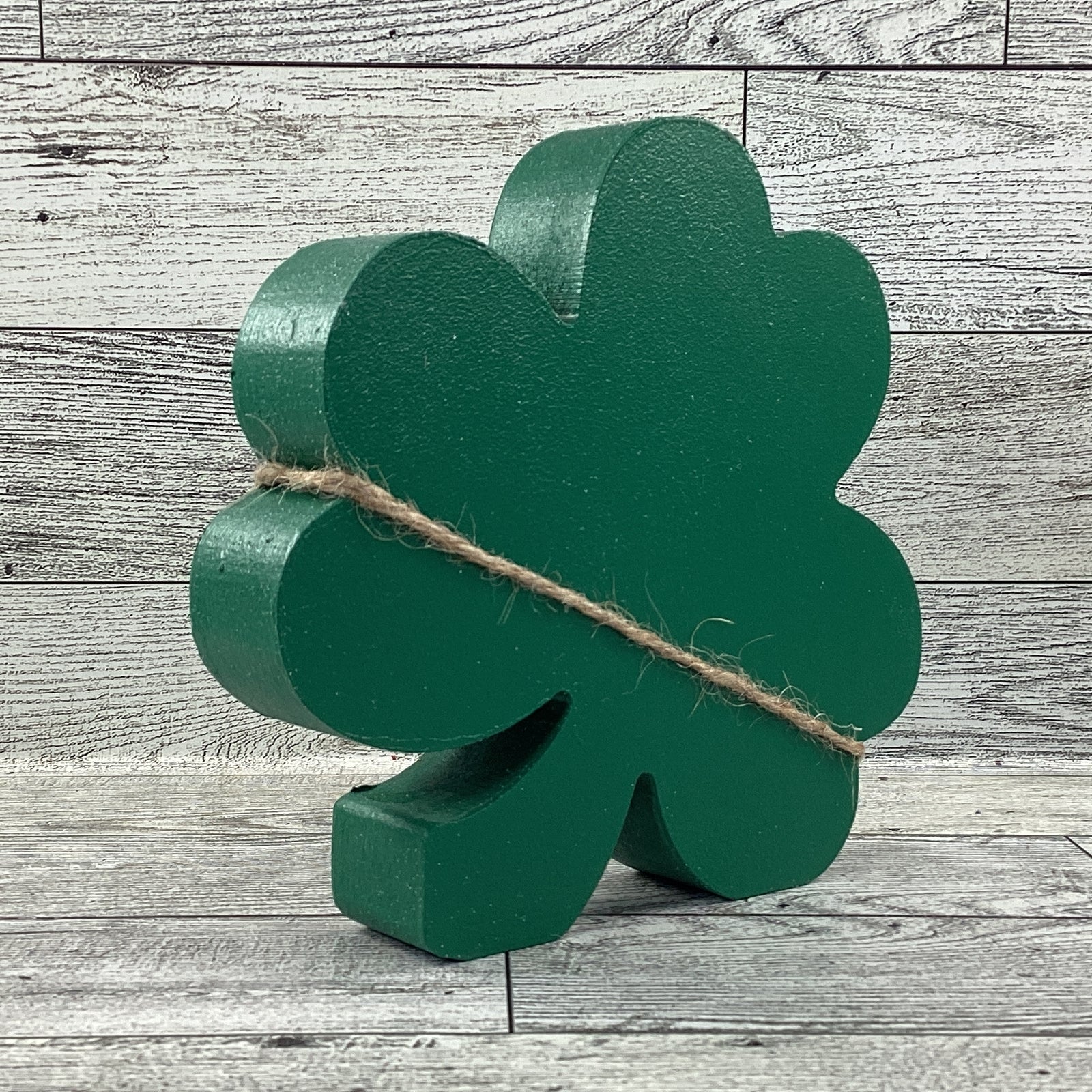 AGD Saint Patrick Decor - Irish Gnome Chunky Wood Shamrock Sitter