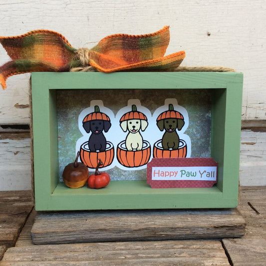 AGD Fall Decor - Happy Paw Y'all Puppy Dog Box Sign