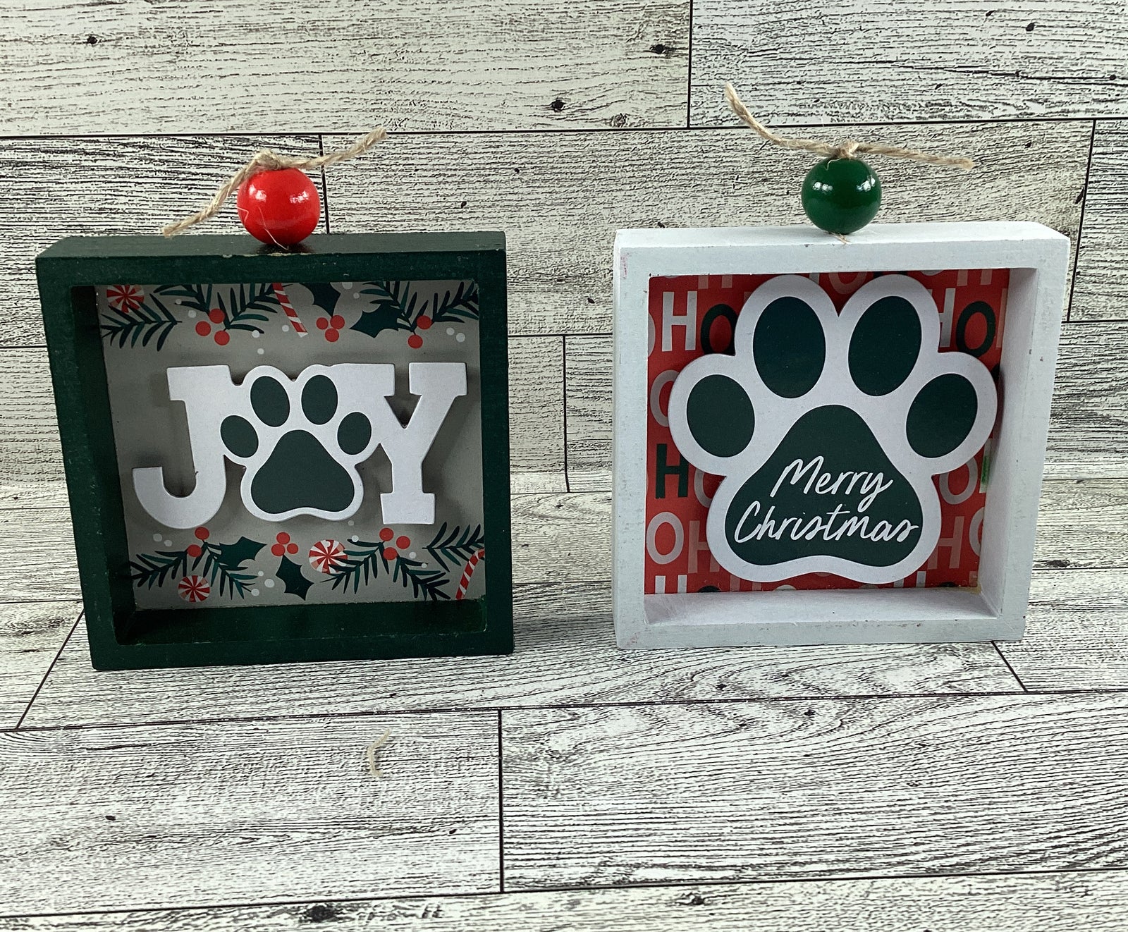 AGD Christmas Decor - Pet Paw Joy Merry Tier Tray 2pc Set