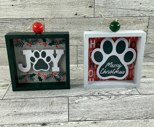 AGD Christmas Decor - Pet Paw Joy Merry Tier Tray 2pc Set
