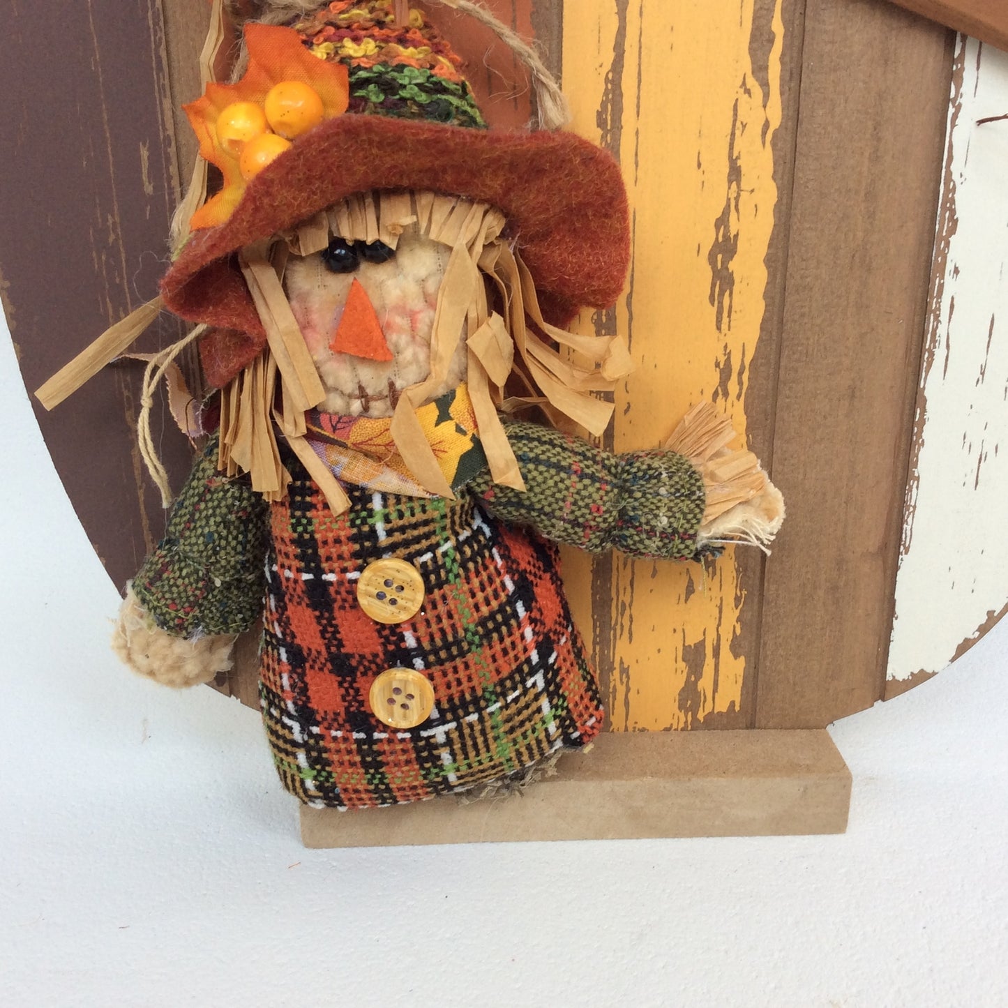 AGD Fall Decor - Scarecrow Had A Brain Tall Slat Pallet Pumpkin