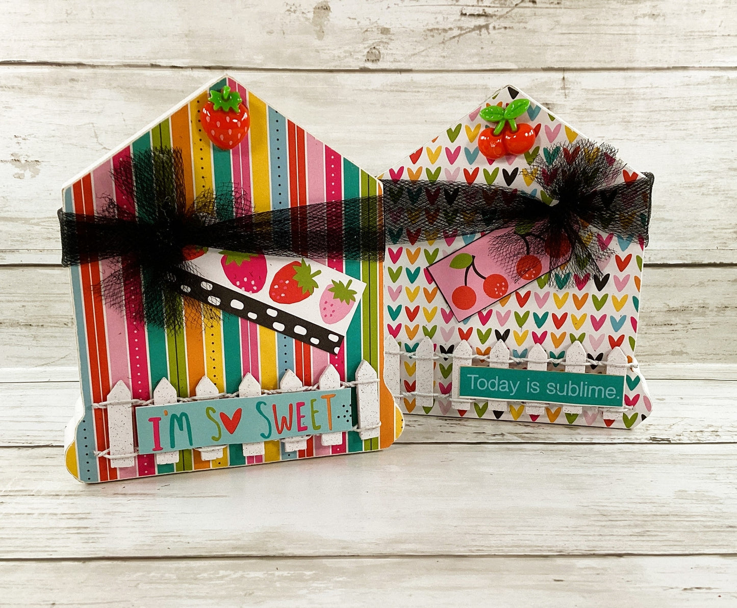 AGD Spring Decor - Strawberry Cherry Summer Chunky House 2pc Set