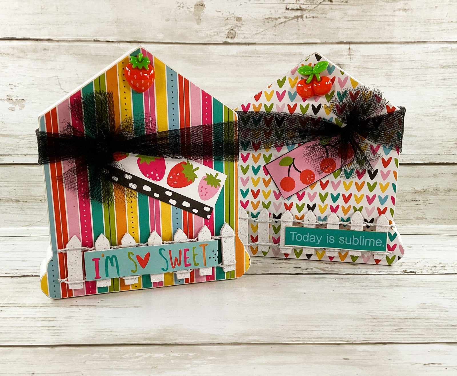 AGD Spring Decor - Strawberry Cherry Summer Chunky House 2pc Set