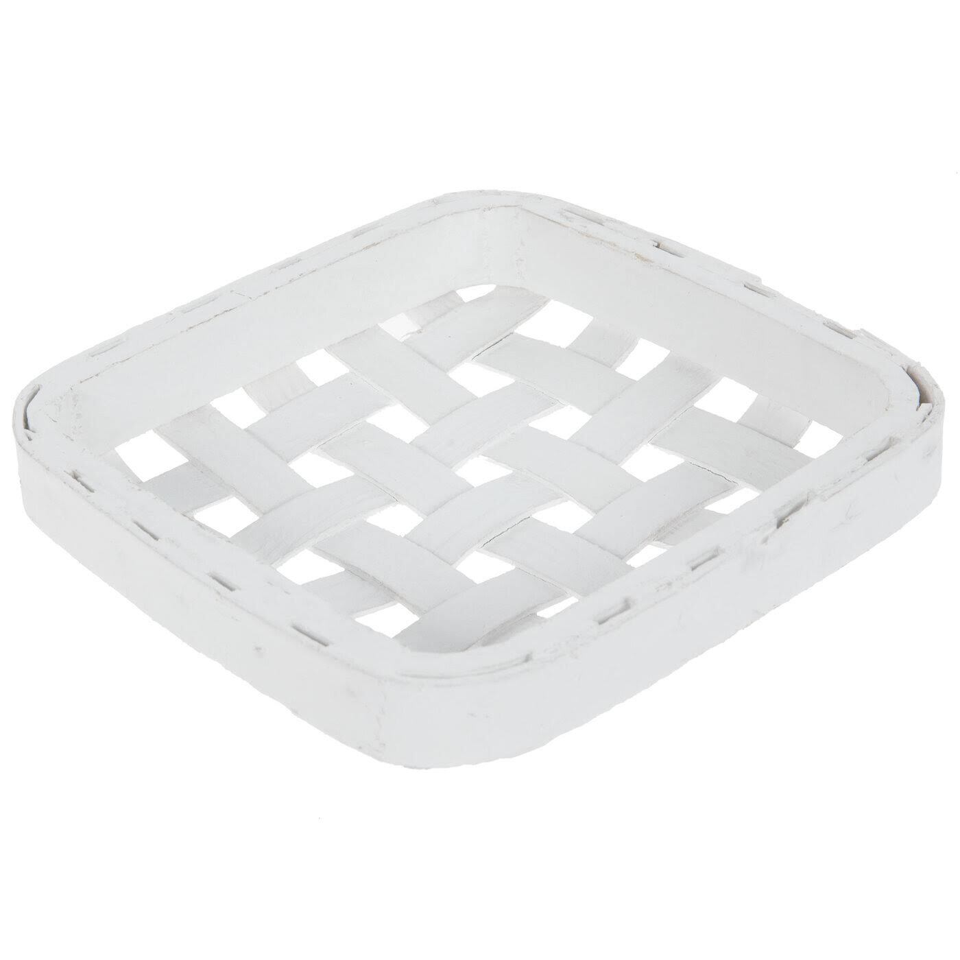 HL Easter Decor - (1) DIY Small White Tobacco Basket 6 x 6-inch