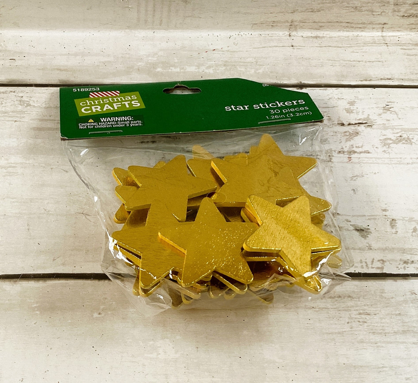 HL Christmas Craft Supply - Gold Foil Star Stickers 30pc