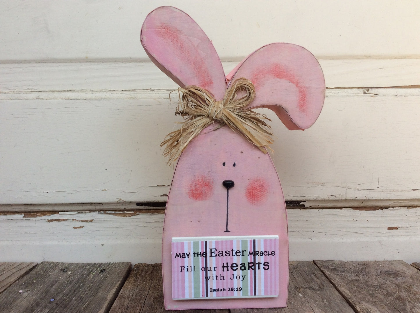 AGD Easter Decor – Easter Miracle Hearts of Joy Bunny Tabletop Decor …