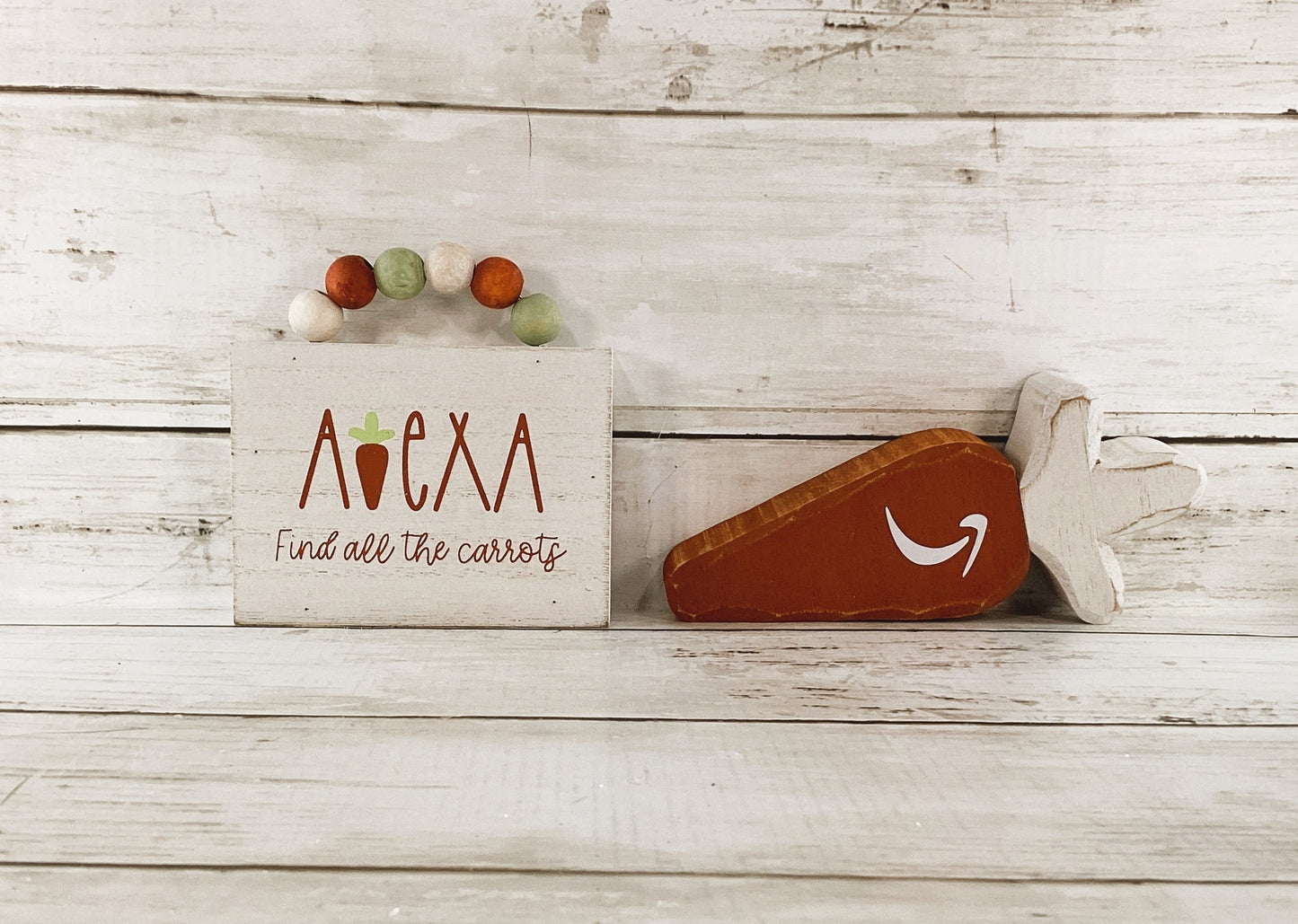 AGD Easter Decor - Alexa Show Me the Carrots Sign Chunky Sitter 2pc