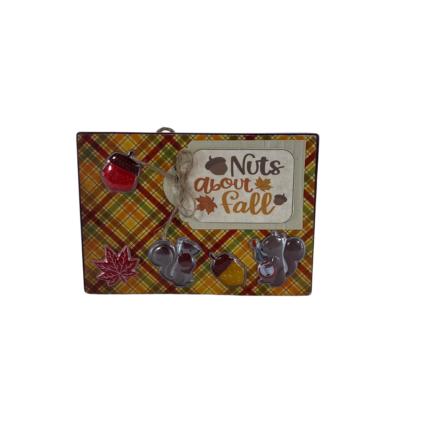AGD Nuts About Fall Happy Thanksgiving Reversible Block Sign