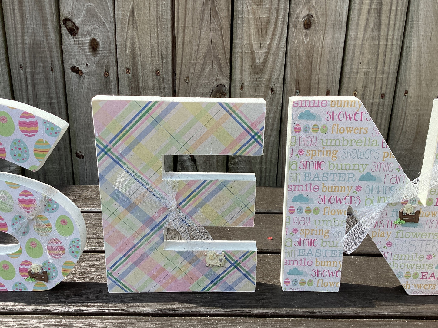 AGD Easter Decor - Chunky Wood RISEN Letter Word Tabletop Display