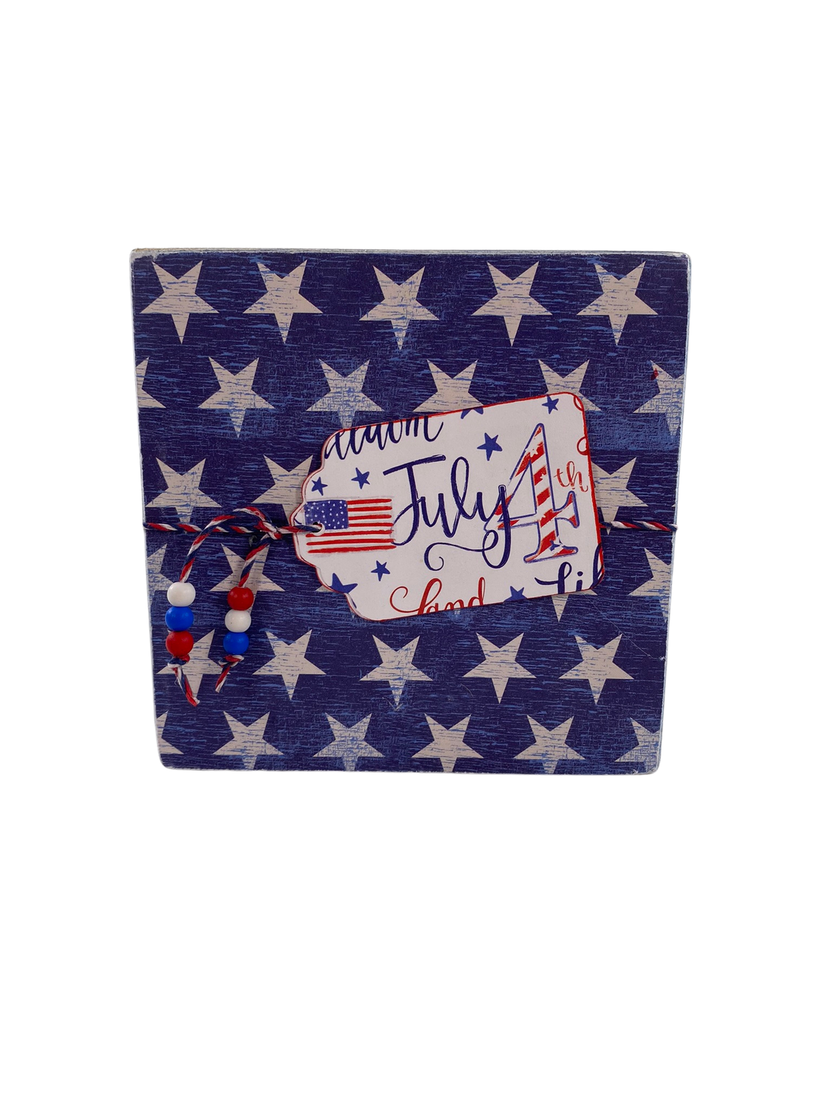 AGD Patriotic Decor - God Bless America Gnome Block Sign