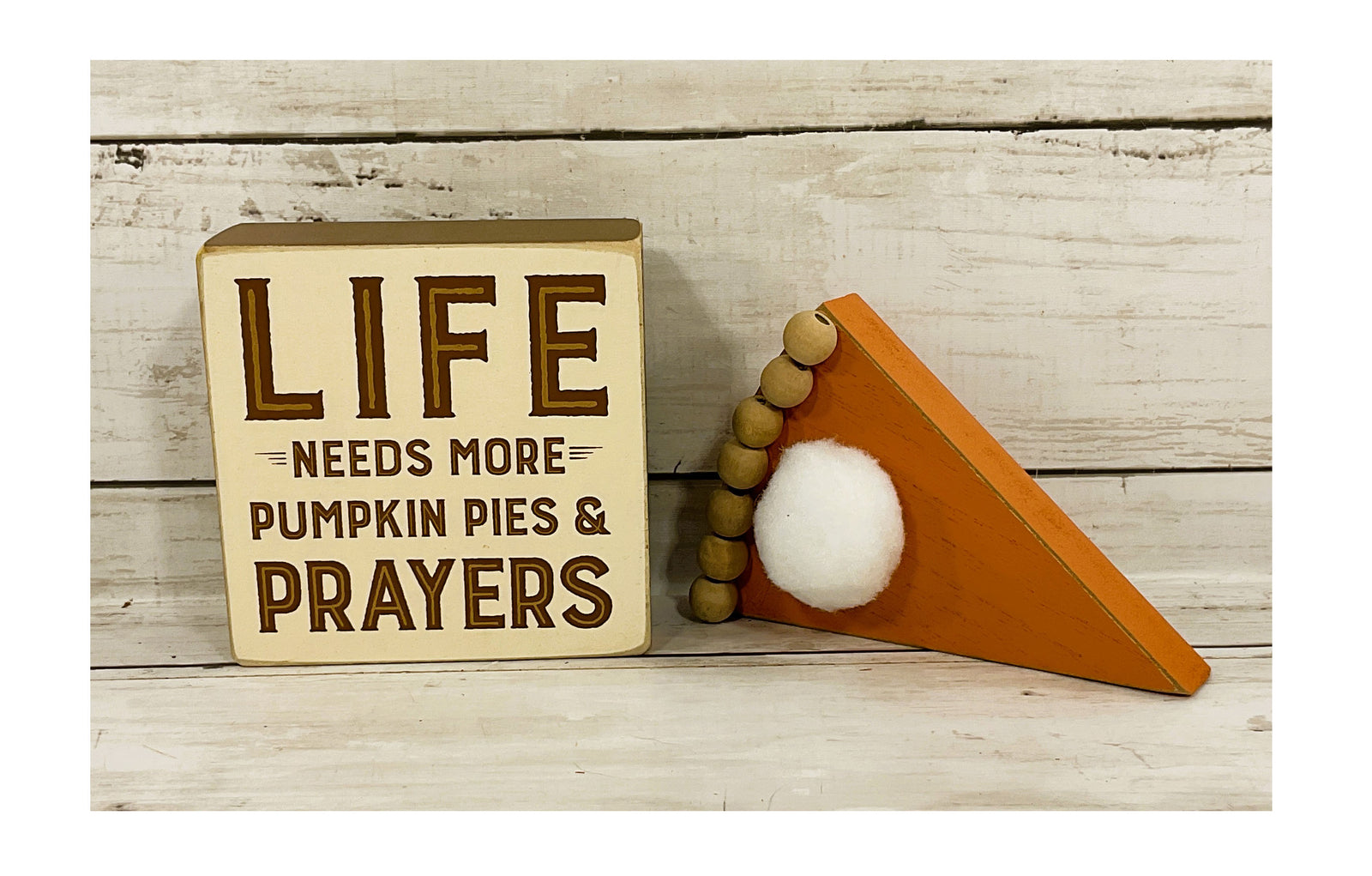 PBK CWI Fall Decor - Harvest Pumpkin Pies and Prayers 2pc Set