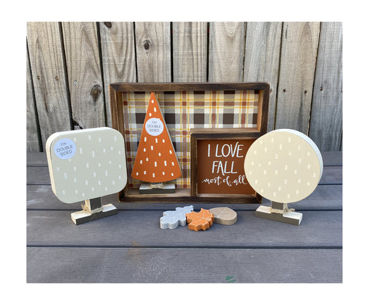 AGD  Fall Decor - 3D Trees Love Fall Most Of All Inset Shadow Box Sign