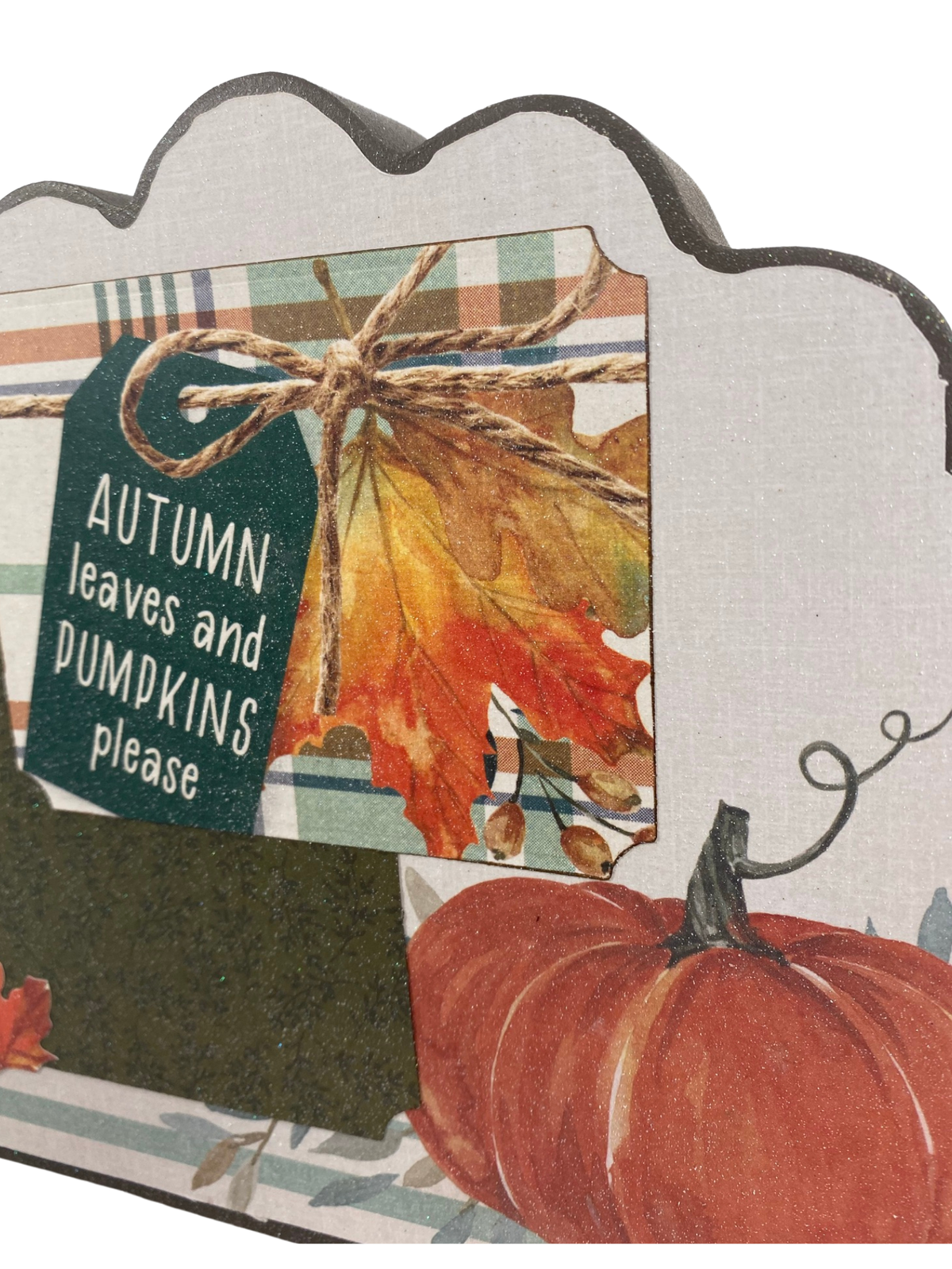 AGD Fall Decor -  Reversible Harvest Blessings Chunky Wood Turkey Sign