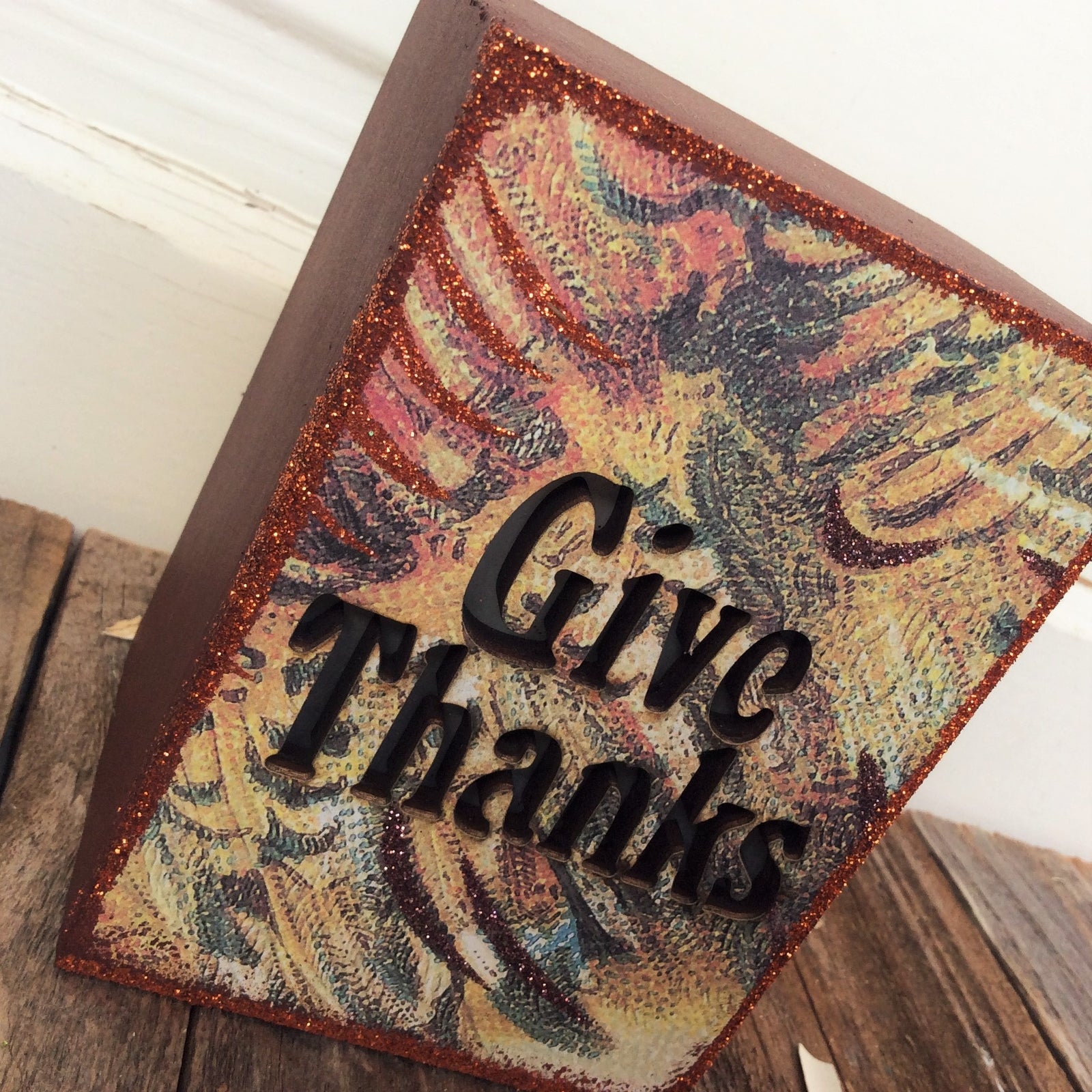 AG Designs Fall Decor -Give Thanks Night Light Box #613/74