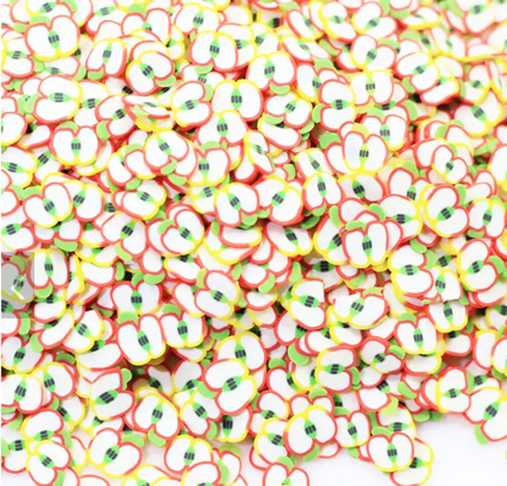 AGD Craft Supply - Specialty Clay Slice Glitter Apple Slices 3 Colors 15g each