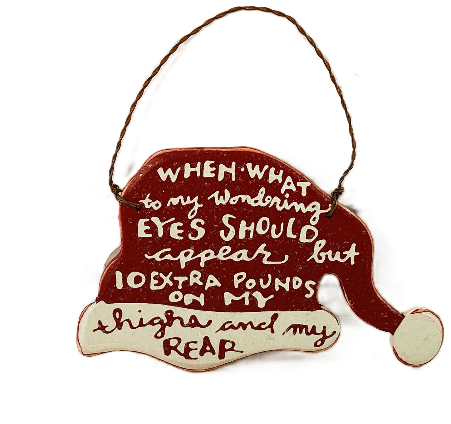 PBK Christmas Decor - Snarky Wood Extra 10lbs Appear Santa Ornament