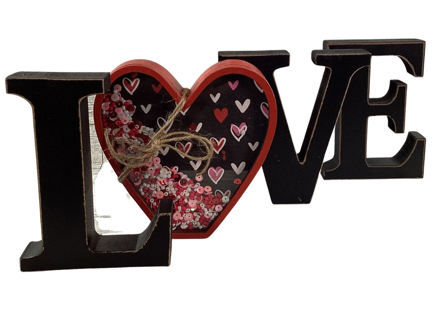 AGD  Valentine Decor - Heart Shaker Love Word Tabletop Display