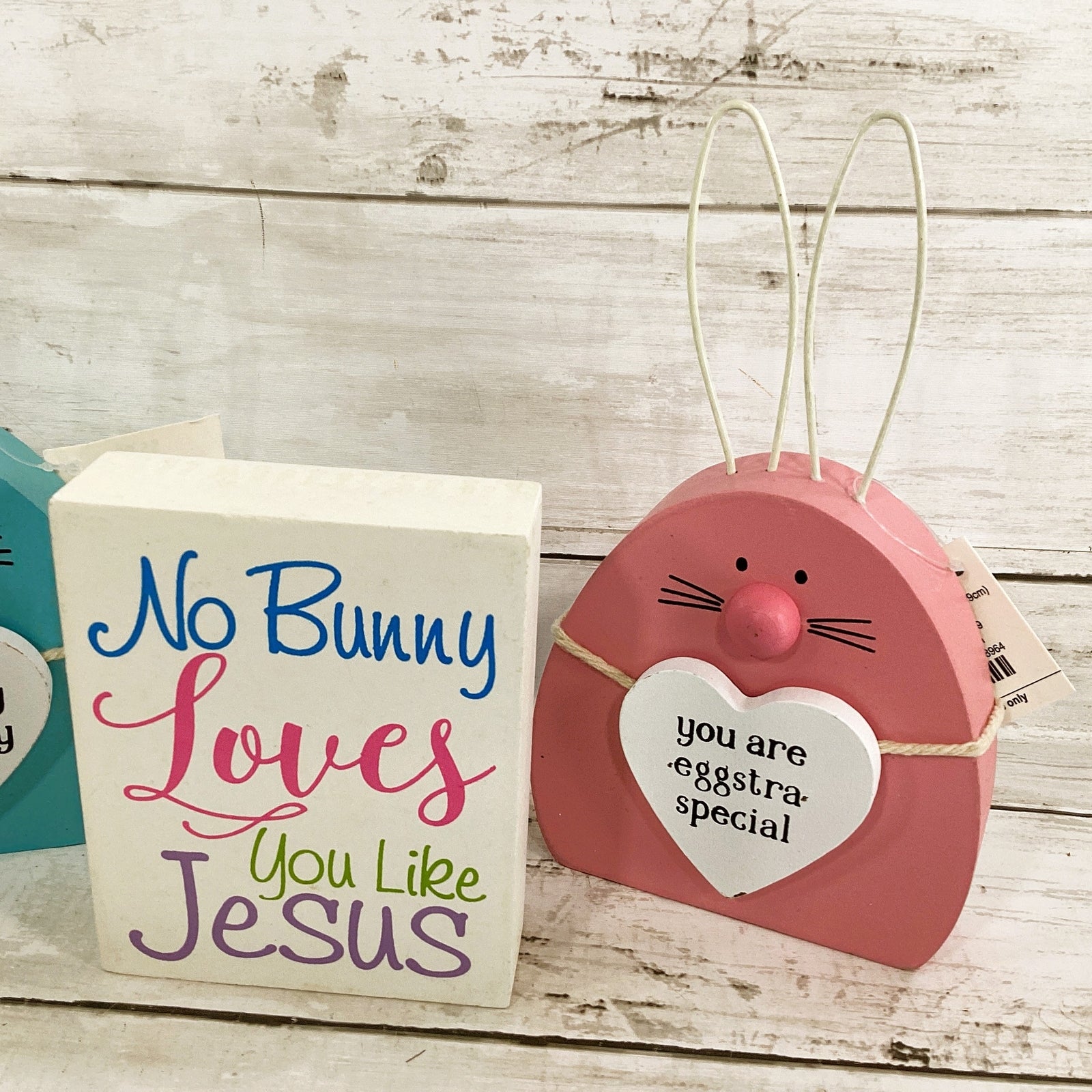 HL Easter Decor - Cute Bunny Heads Loves Like Jesus 3pc Set