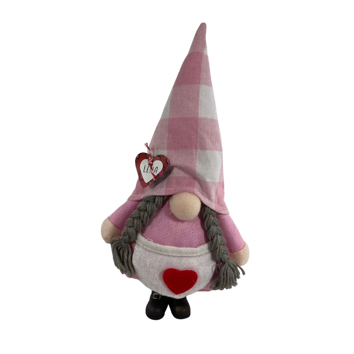 AGD Valentines Decor - Ole Lena Fabric Gnomes Faith Hope Love Heart 3pc