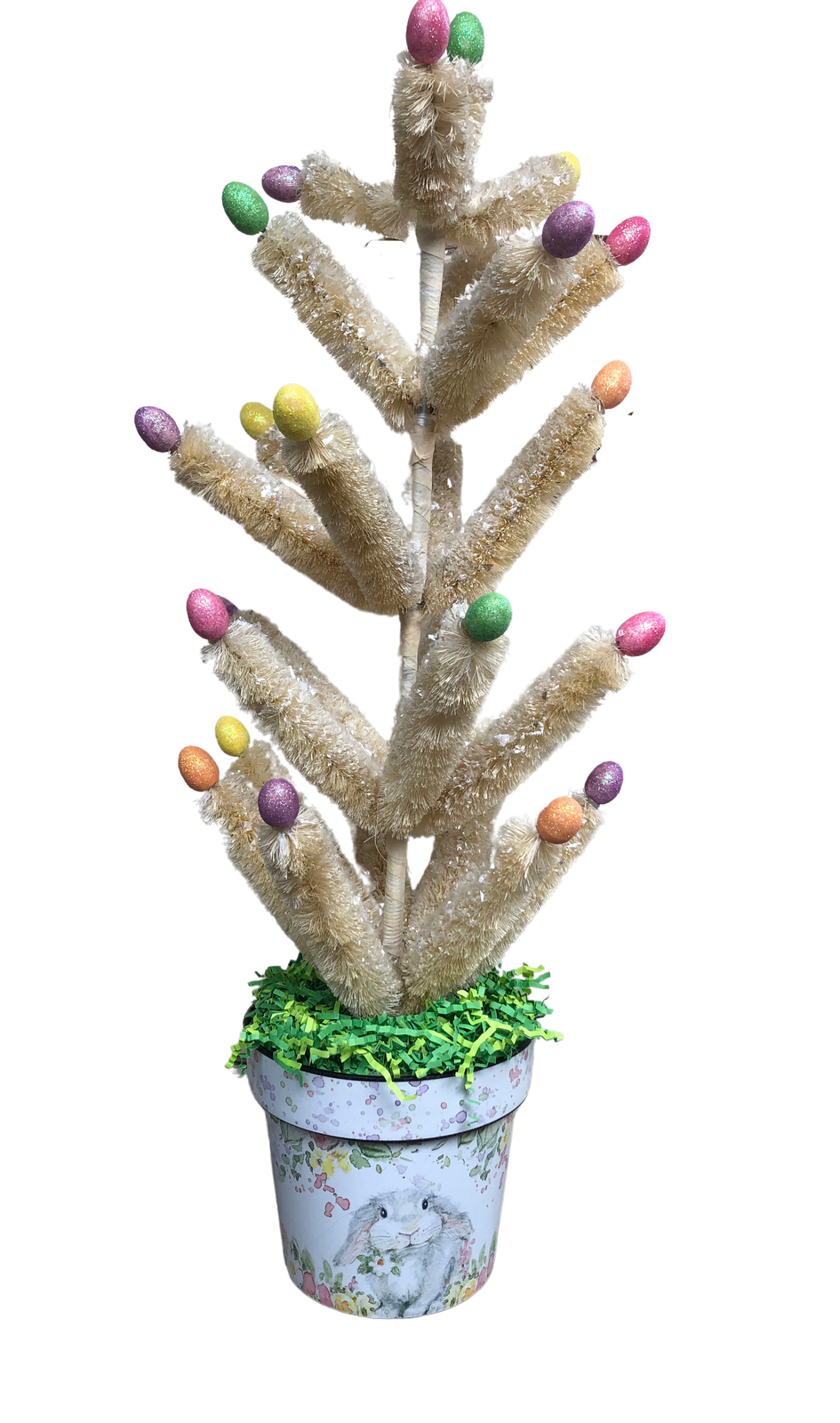 AGD Easter Decor –  Bristle Sisal Mica Glitter 24 inch Tabletop Tree
