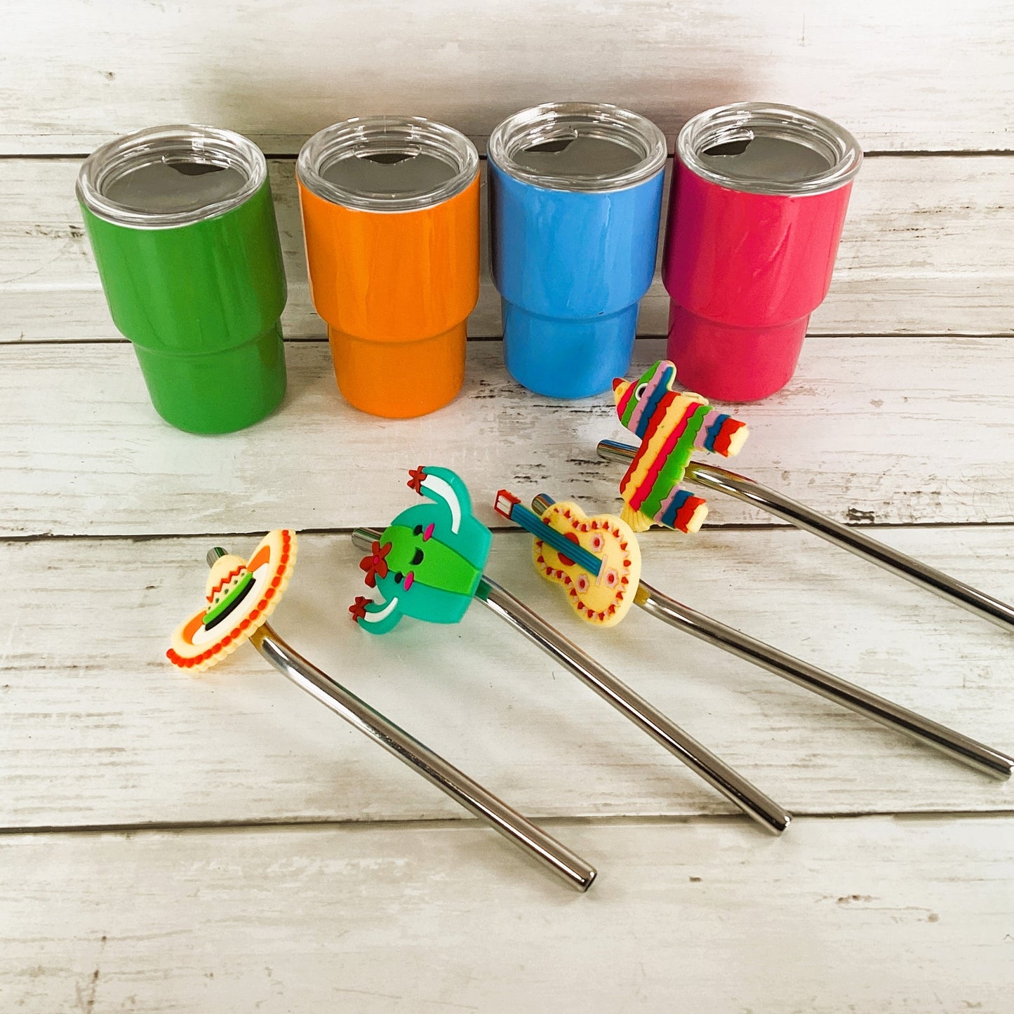 AGD Cinco De Mayo Decor - Taco Theme Mini Shot Tumblers Cups Tier Tray