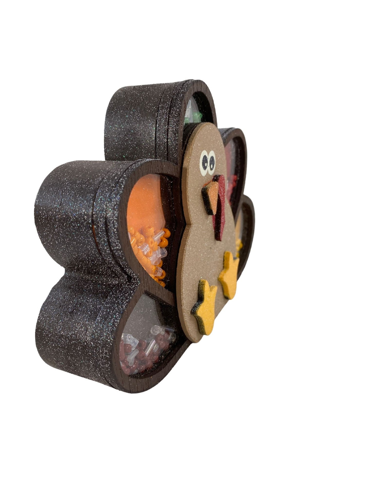 AGD Fall Decor - Be Thankful Turkey Chunky Wood Shaker Sitter