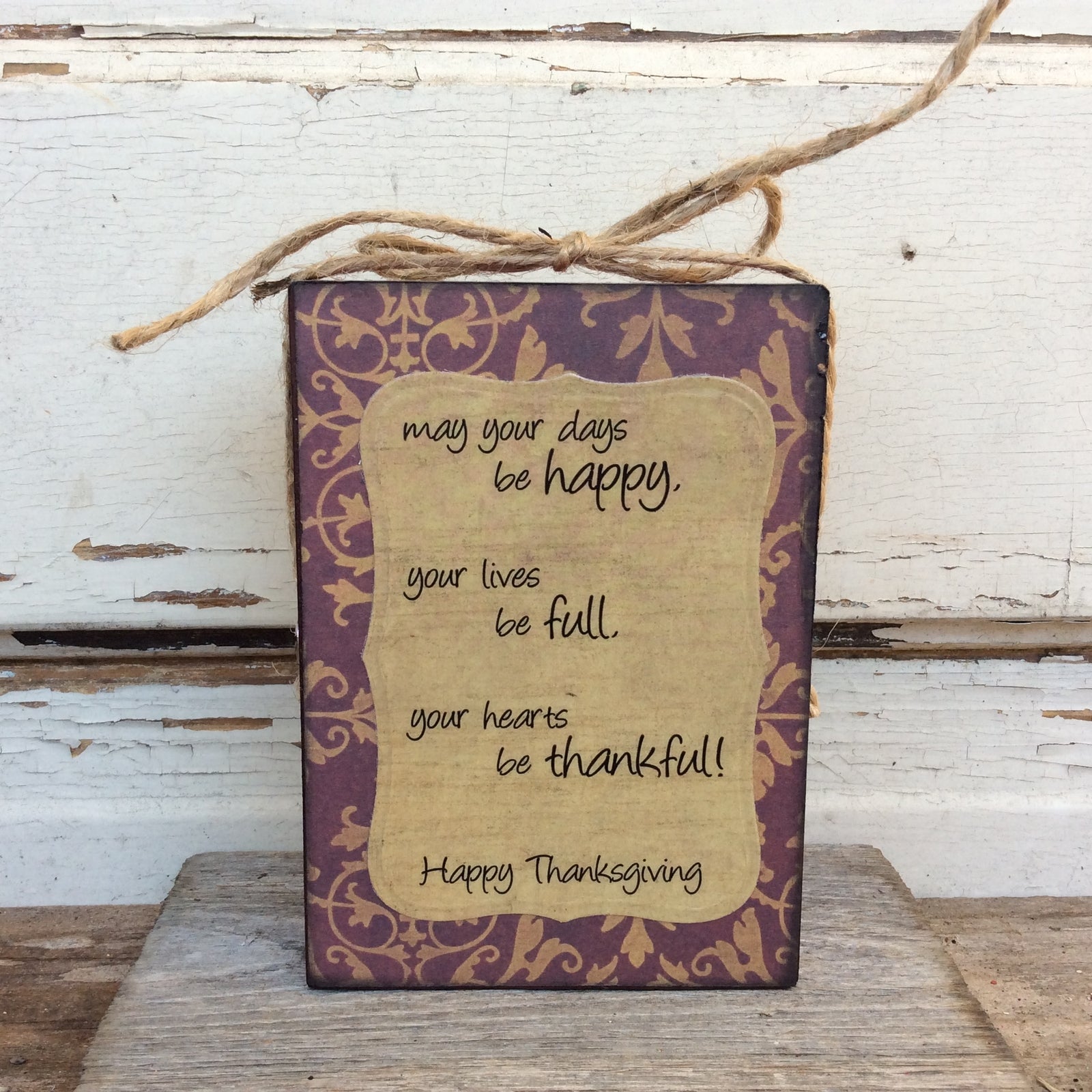 AGD Fall Decor - Happy Thanksgiving Poem Box Sign