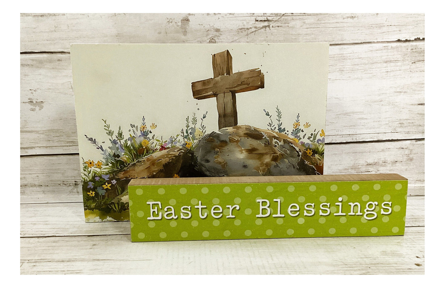 HL YI Easter Decor - He Is Risen Watercolor Garden Tomb Sign 2pc